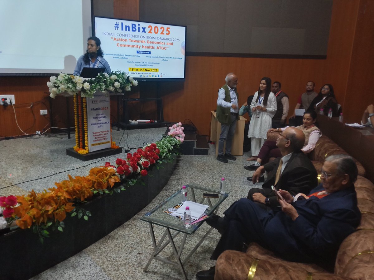 prashbio's tweet image. Wonderful oral talks by PhD fellows on Day 2 of #InBix2025 @bioclues @Gyan_Lab @gyanc7  @NIRTH_Jabalpur #bioinformatics #India