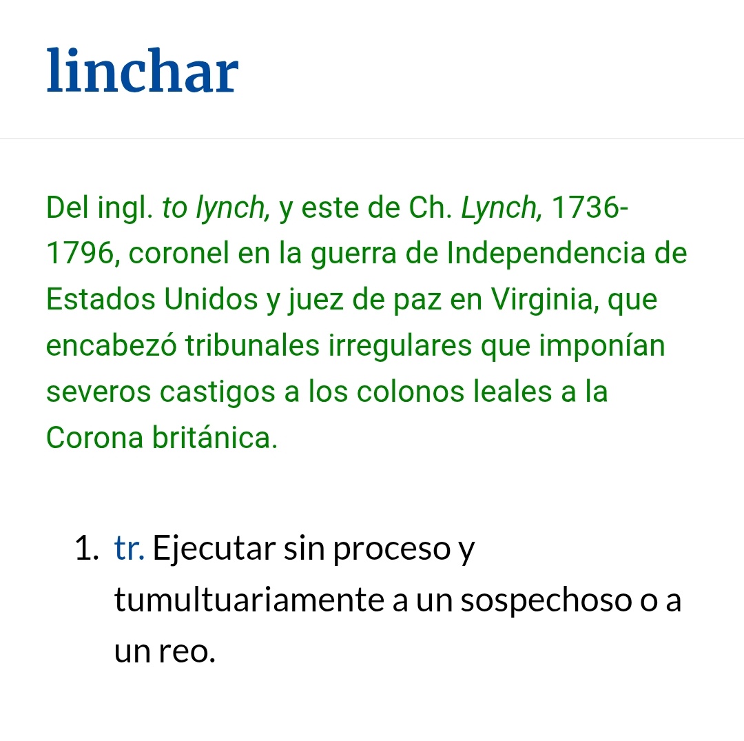 Los descendientes putativos del coronel Lynch son legión. Gracias por recordar la etimología, <a href="/friesgom/">F. Riesgo</a>.