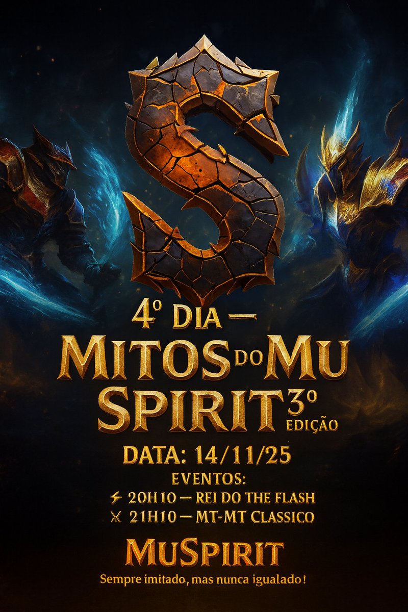 muspiritserver's tweet photo. ⚡ 4° Dia Classificatório — Mitos do MuSpiriT 3° Edição

📅 Data: 14/11/25
⏰ Horários:
⚡ 20h10 — Rei do The Flash
⚔️ 21h10 — MT-MT Clássico

https://t.co/g5ksDy19wb https://t.co/IEsjFRAqjA