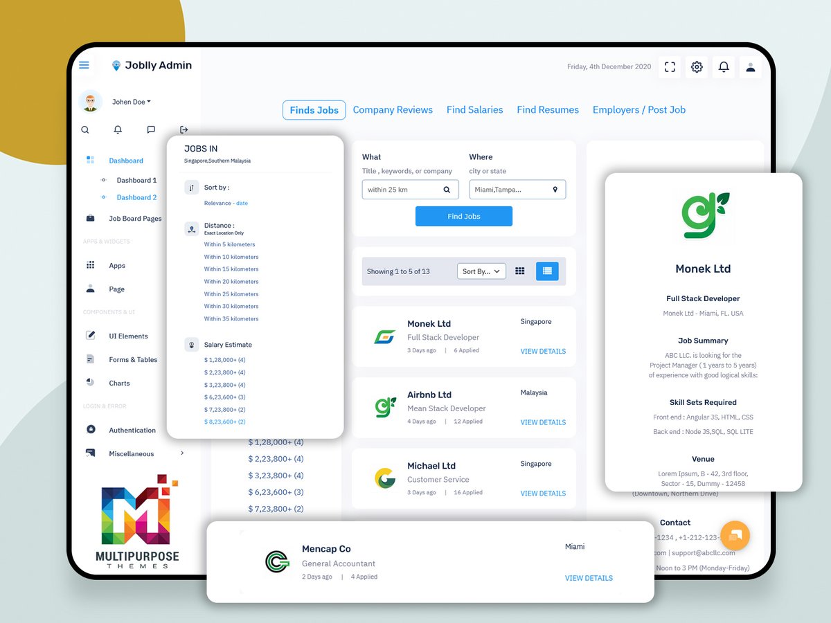 MultiStoreTheme's tweet image. Advanced Job Board Admin Dashboard UI for Recruitment Workflow Control
.
Buy Now: themeforest.net/item/joblly-ca…
.
#jobboard #dashboardui #adminui #recruitmenttool #hiringplatform #uiuxdesign #webappui #adminpanel #jobportal #uikits #UIComponents #Bootstrap5 #CMS #AnalyticalDashboard