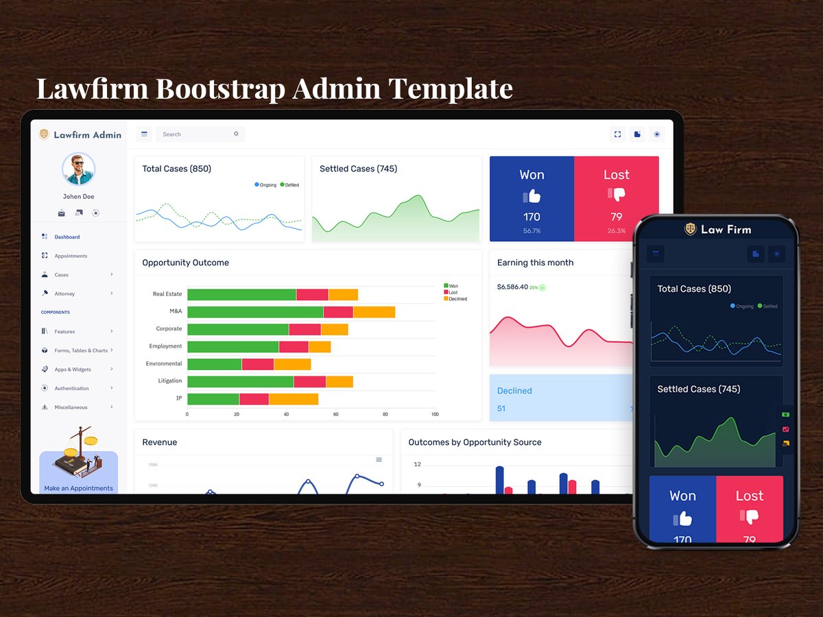 MultiStoreTheme's tweet image. Professional Law Firm Admin Dashboard UI for Case and Client Management
.
Buy Now: themeforest.net/item/lawfirm-r…
.
#lawfirm #legaltech #adminui #dashboarddesign #caseportal #uiuxdesign #lawdashboard #webappui #adminpanel #uikits #UIComponents #Bootstrap5 #CMS #AnalyticalDashboard