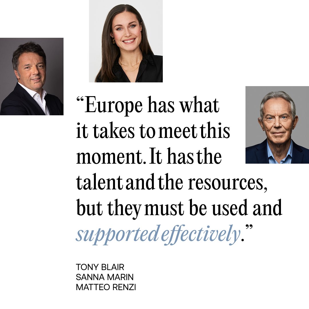 InstituteGC's tweet image. Tech will define the next global power shift – and Europe is falling behind.

In our latest paper, @MarinSanna, @matteorenzi and Tony Blair call for urgent action to make Europe a global tech power.

Prosperity and security all depend on it. Read now: bit.ly/4hHEaxT