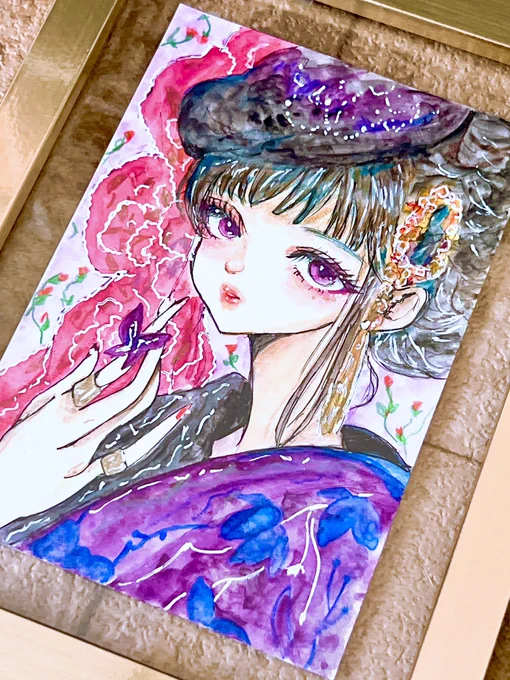 新作原画お迎え頂けると嬉しいです #イラスト #透明水彩 #アナログ原画 BOOTH →