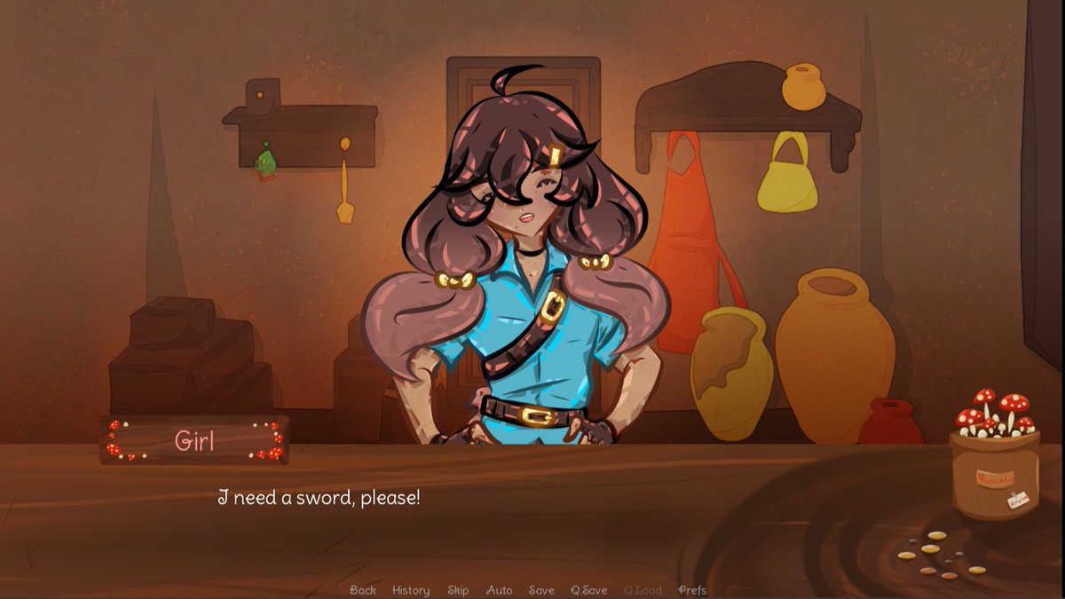 itchio's tweet photo. Amanita August: A visual novel about running a totally normal shop! 

https://t.co/i1P8hYfOou by @YamiSavvy https://t.co/dPpXdbhlcN