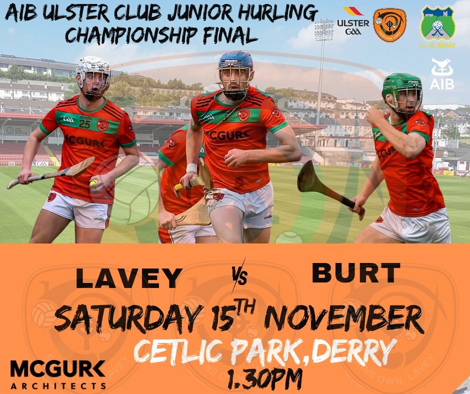 🔥 Final fever is here! 🔥
Lavey Hurlers are gearing up for the AIB Ulster Club Junior Hurling Championship Final tomorrow 

📅 Saturday 15th Nov
⏰ 1:30PM
📍 Celtic Park

📺 LIVE on Ulster GAA TV⤵️
page.inplayer.com/ulstergaatv/it…
🎟 Match tickets at ulster.gaa.ie/tickets
<a href="/UlsterGAA/">Ulster GAA</a>