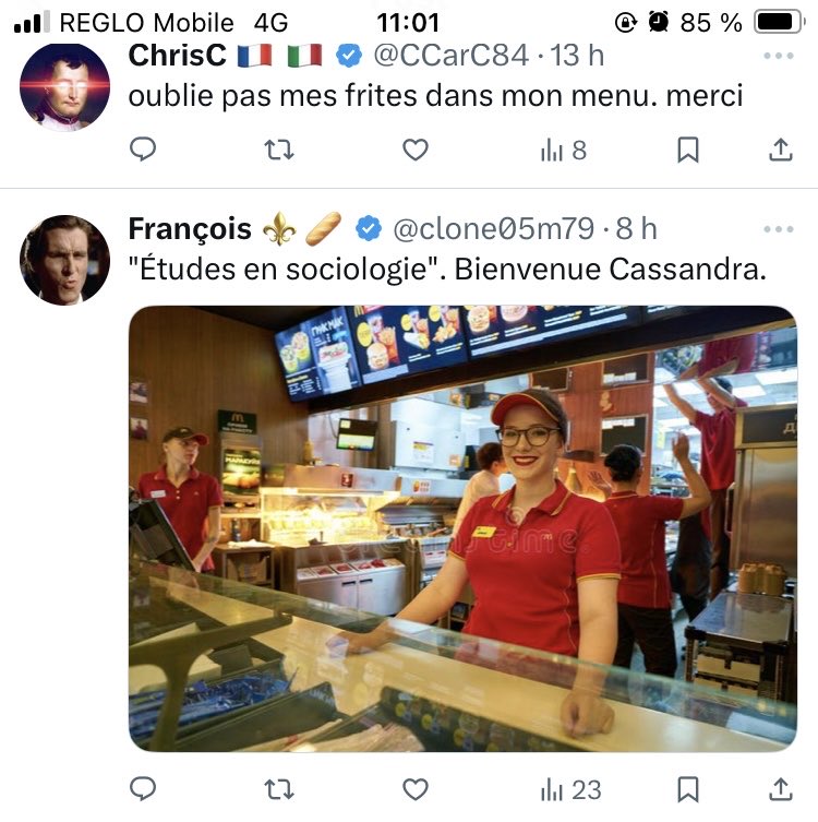 Cassandra_Sntn's tweet image. Voilà ce que ça donne quand une étudiante salariée ose dire sur un plateau que ce n’est pas à ceux qui font tourner la société de se voir imposer une retraite à 64, 70 ans. Merci à tous ceux qui m’ont soutenue et surtout vous inquiétez pas, ces gens n’ont aucune prise sur moi !