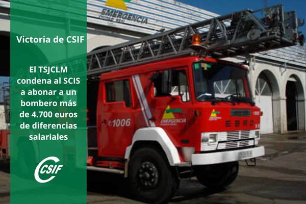 CSIFCIUDADREAL's tweet image. 👉Victoria de los servicios jurídicos de @CSIFCIUDADREAL 

⚖️ | El TSJCLM condena al SCIS a abonar a un bombero 4.737,60 euros en concepto de diferencias salariales 

#csifsitedefiende   #csifsiempreatulado 💚

csif.es/es/articulo/ci…