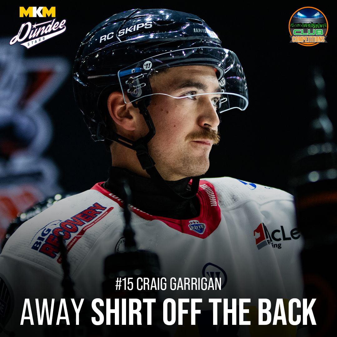 Win a Dundee Stars Away Shirt Off The Back

The winner will win the jersey off the back of GARRIGAN #15 (XL) from one of our away games!

Tickets just £1 – Buy yours NOW! 
buff.ly/aANOXBj