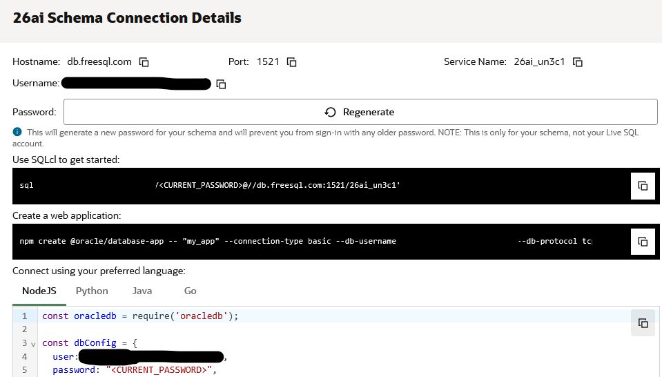 sqldaily's tweet image. Get free access to Oracle AI Database at freesql.com

This browser-based tool enables you to run and share #SQL statements

Even better, you can now connect to your schema from clients on your machine using SQL*Net

So you can run SQL from your favourite IDE