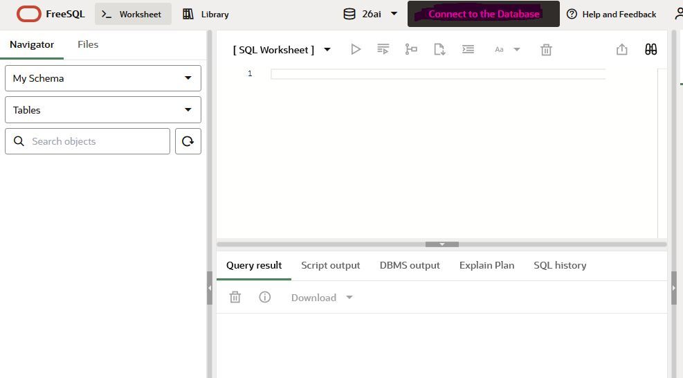 sqldaily's tweet image. Get free access to Oracle AI Database at freesql.com

This browser-based tool enables you to run and share #SQL statements

Even better, you can now connect to your schema from clients on your machine using SQL*Net

So you can run SQL from your favourite IDE