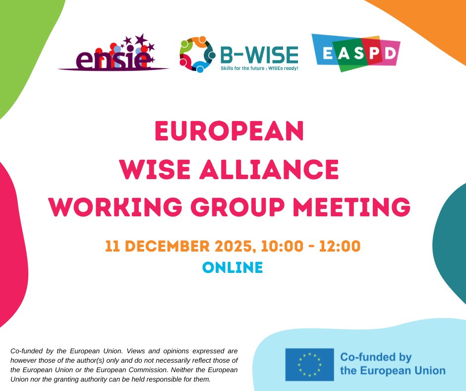 ensienetwork's tweet image. 📅 Save the date! Join us online on 11 Dec 2025, 10:00–12:00 for the next #EuropeanWISEAlliance meeting.
📑 We’ll present the Alliance’s 2025–2026 priorities, building on #BWise and strengthening digital skills across the #WISE ecosystem.