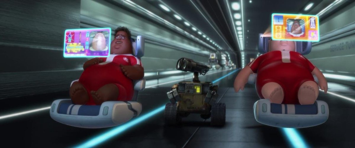 waronweakness's tweet image. We're either all going to be zonked out consumers like in the movie Wall-E (already 90% there) or return to a hybrid digital/material world where we build real life connections with people, create art and freely express ourselves without thinking about how it will be perceived by…