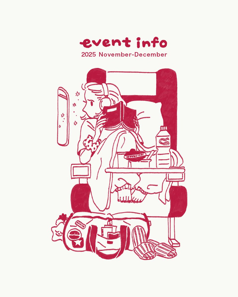 📢 𝙀𝙑𝙀𝙉𝙏 𝙄𝙉𝙁𝙊 📢 

台湾と埼玉のイベントに出展します!
2026カレンダーもお披露目です🗓️♡
----
📚草率季 TaiPei Art Book Fair 2025
会期：11/21-23
会場：華山1914文化創意產業園區 東二

📚CREATOR WINTER FES
会期：11月28日(木)〜12月7日(土)
会場：埼玉県越谷市レイクタウン4-2-2