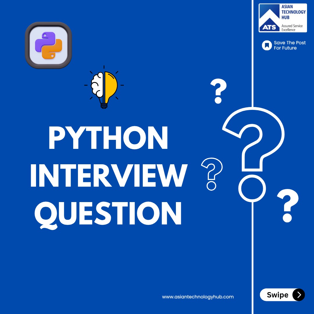 ATS_TechHub's tweet image. Unlock your Python skills with today’s Interview Question! 💡🐍
Learn about decorators and how they make your code cleaner and more powerful.
Follow for more Python tips, interview prep, and career-boosting content! 🚀
#AsianTechnologyHub #Python #Coding