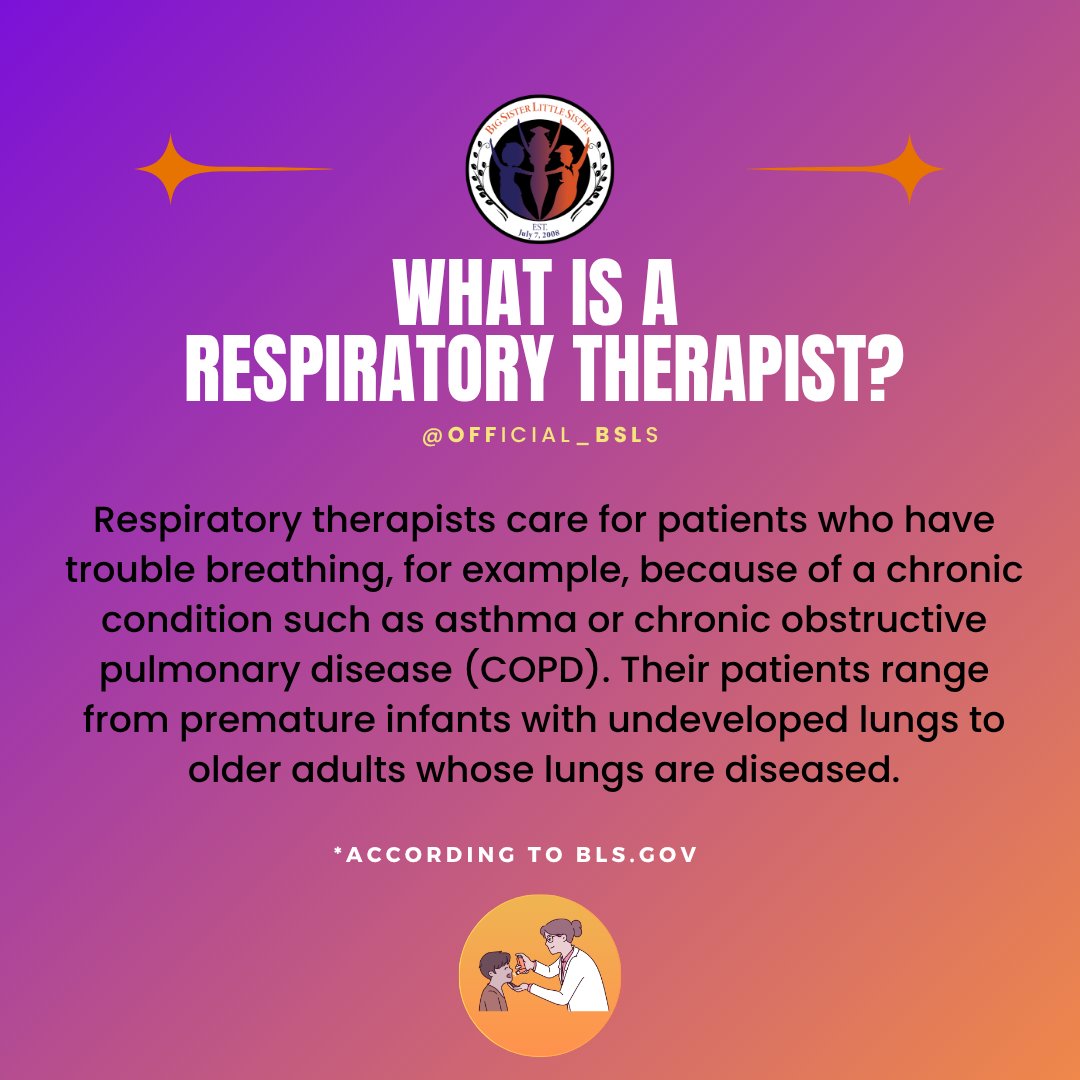 Official_BSLS's tweet photo. Career Spotlight: Respiratory Therapist
Nearly 80% of RTs are women but there’s room to grow in leadership &amp; specialization. This career is high-impact, high-growth &amp; deeply needed in every community.
(Source: https://t.co/Qtkmhhyhiy 2024)
#BSLS #FutureRT #WomenInHealthcare #STEM https://t.co/OxXjvLuHDQ