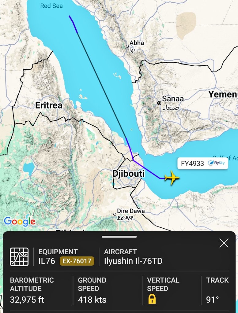 A UAE-linked 🇦🇪 Fly Sky Airlines IL-76TD cargo aircraft (w reg