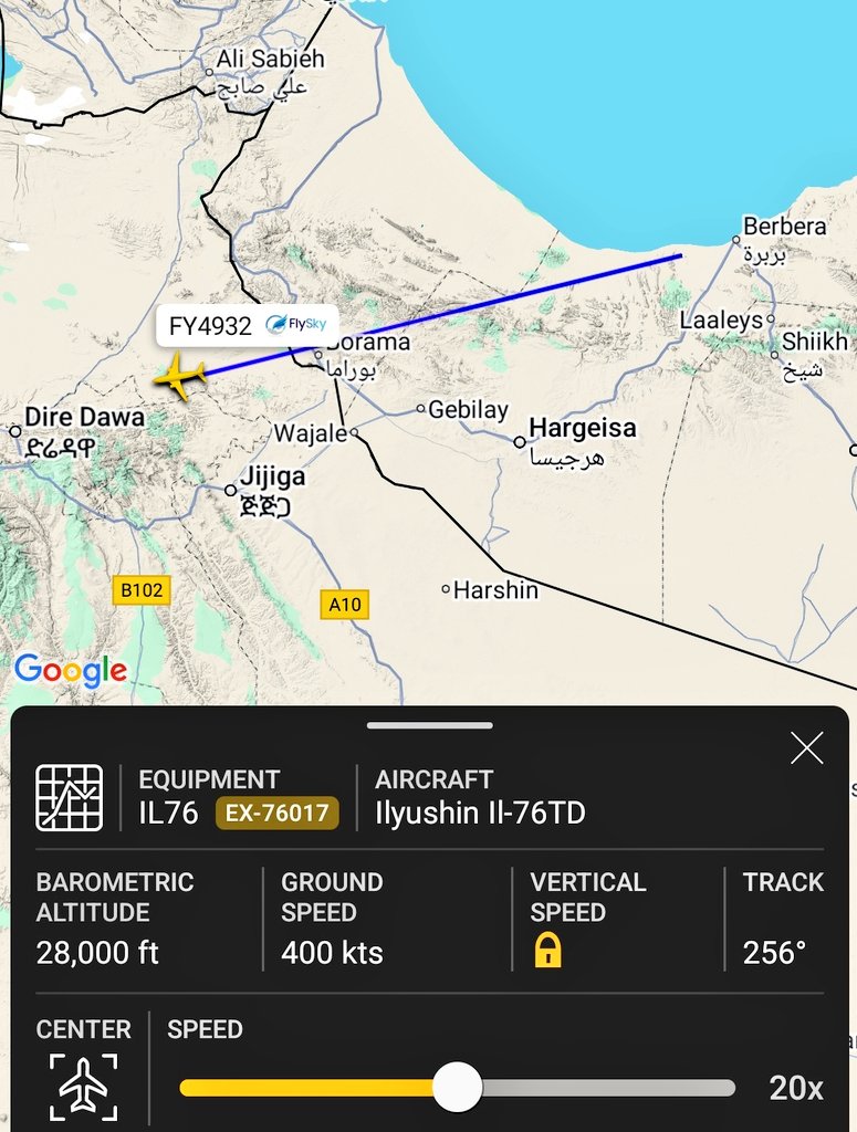 A UAE-linked 🇦🇪 Fly Sky Airlines IL-76TD cargo aircraft (w reg