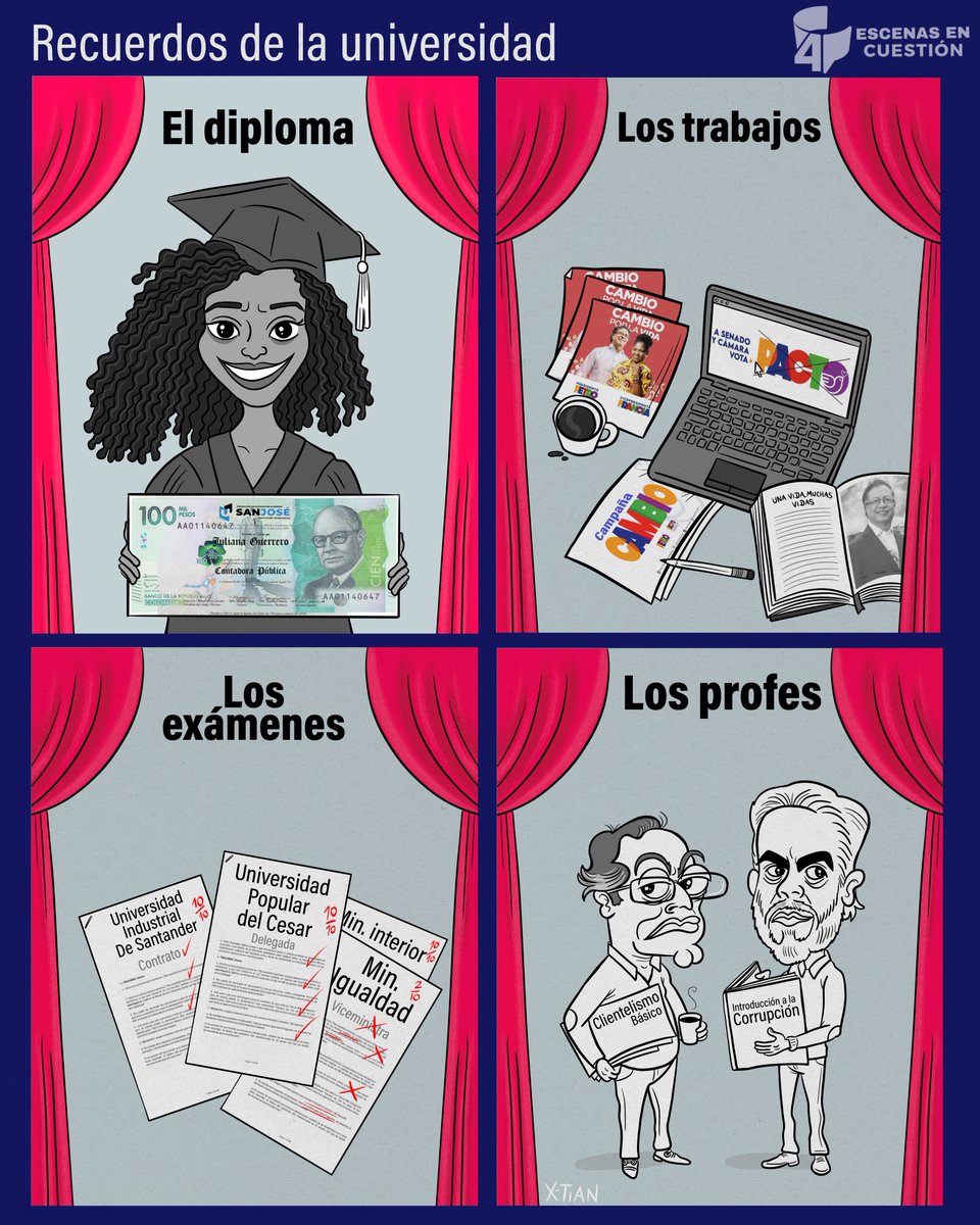 cuestion_p's tweet image. ¿Recuerditos de la U? 📓🤭 Hoy, como todos los VIERNES de #CuestiónDeHumor, arrancamos el día con caricatura de X-TIAN (@UnCaricaturista) 🔥