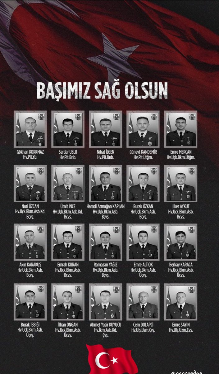 20 şehidimize Allah'tan  Rahmet diliyorum. Mekanınız Cennet olsun Yiğitler .Vatan sağolsun🇹🇷