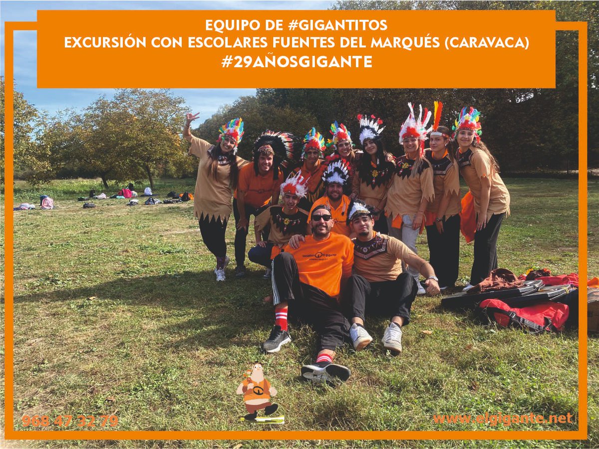 Inauguramos el finde con esta imagen de nuestro equipo de Monitores responsable de la excursión con escolares de #puertolumbreras a las Fuentes del Marqués de #caravaca 
#29añosgigante #gigantitos #lorca #regiondemurcia