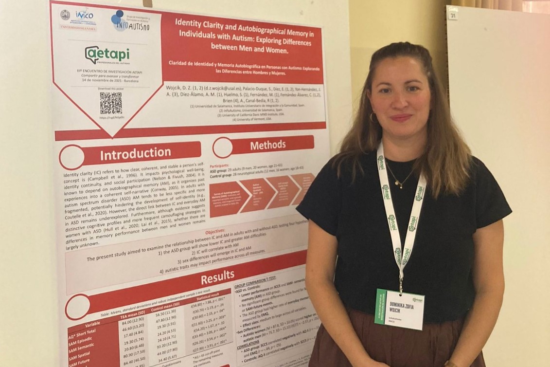 Stefanny Palacio Duque y Dominika Z. Wojcik, del INICO <a href="/usal/">Universidad de Salamanca</a> presentan en #AETAPI2025 sus investigaciones sobre funciones ejecutivas, claridad de identidad y memoria autobiográfica en el #autismo, explorando también diferencias de género.
 
Más info: v.gd/eOGlnU