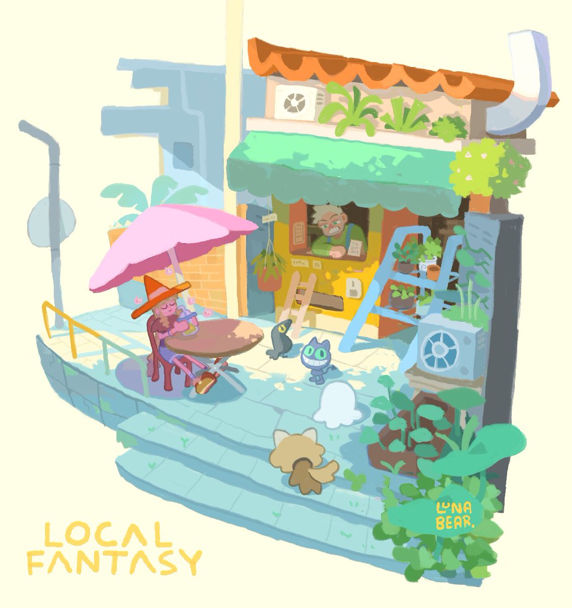 LunabearArtist's tweet image. Vending Machine Cafe’
Local Fantasy🧃🎰🪴
#inWITCH #LunabearArt
