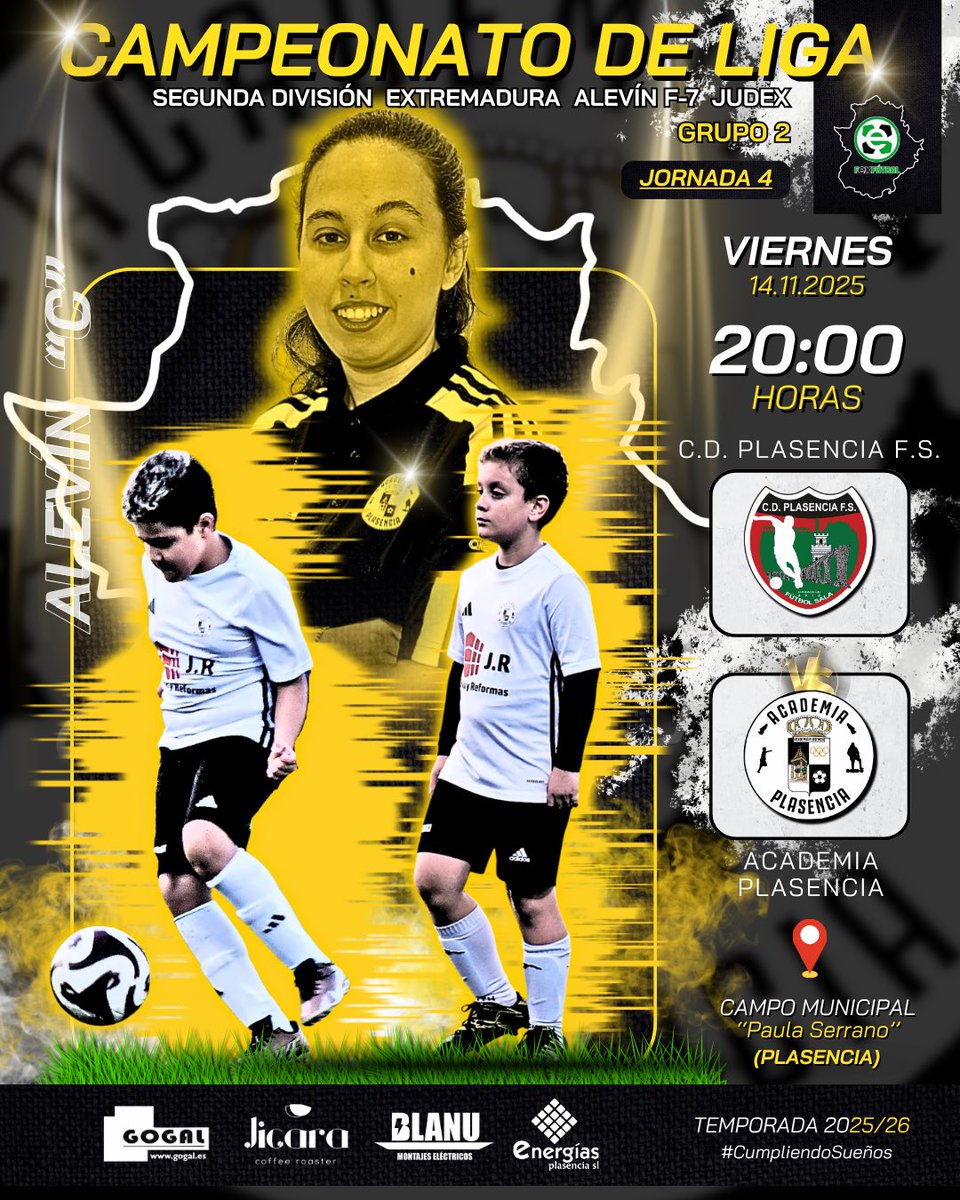 ☑️ | ¡4ª Jornada de Liga para nuestro #𝐴𝑙𝑒𝑣𝜄́𝑛 “C”! 

🗓️ 14/11/25. 
🕗 20:00 H. 
🏟️ Municipal Paula Serrano (Plasencia). 
🆚 <a href="/CDPlasenciaFS/">C.D Plasencia F.S</a>  
🙌🏻 ¡Disfrutemos en 𝑒𝑞𝑢𝑖𝑝𝑜!

#AᥴᥲdᥱmιᥲPᥣᥲsᥱᥒᥴιᥲ | #CᥙmρᥣιᥱᥒdoSᥙᥱᥒ̃os