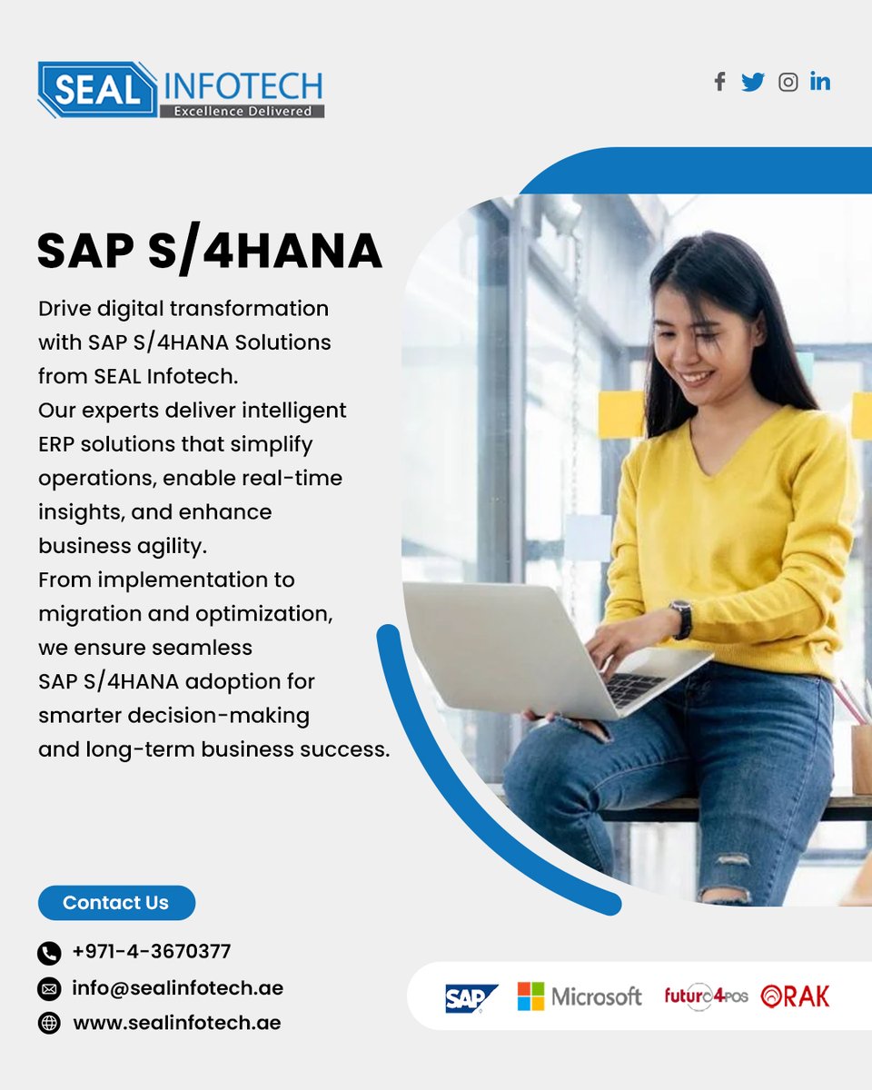 sealinfotech's tweet image. At SEAL Infotech, we help businesses embrace the future of enterprise technology with SAP S/4HANA Solutions. 

📞 +971-4-3670377
🌐 sealinfotech.ae
📧 info@sealinfotech.ae 

#sealinfotech #saps4hana #sapconsulting #sapimplementation #digitaltransformation #intelligenterp
