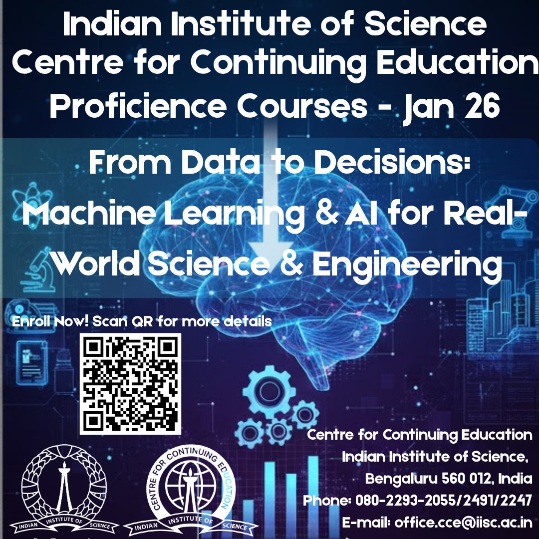 cce_iisc's tweet image. The scariest AI statement is not &quot;AI Will Replace You.&quot;
It&apos;s &quot;Those who use AI will replace those who don&apos;t.&quot;
- Ginni Rometty (Former CEO, IBM)

Apply Now:
From Data to Decisions: ML &amp;amp; AI for Real-World Science &amp;amp; Engineering

#AI #DataToDecisions #IISc #FutureOfWork #ML