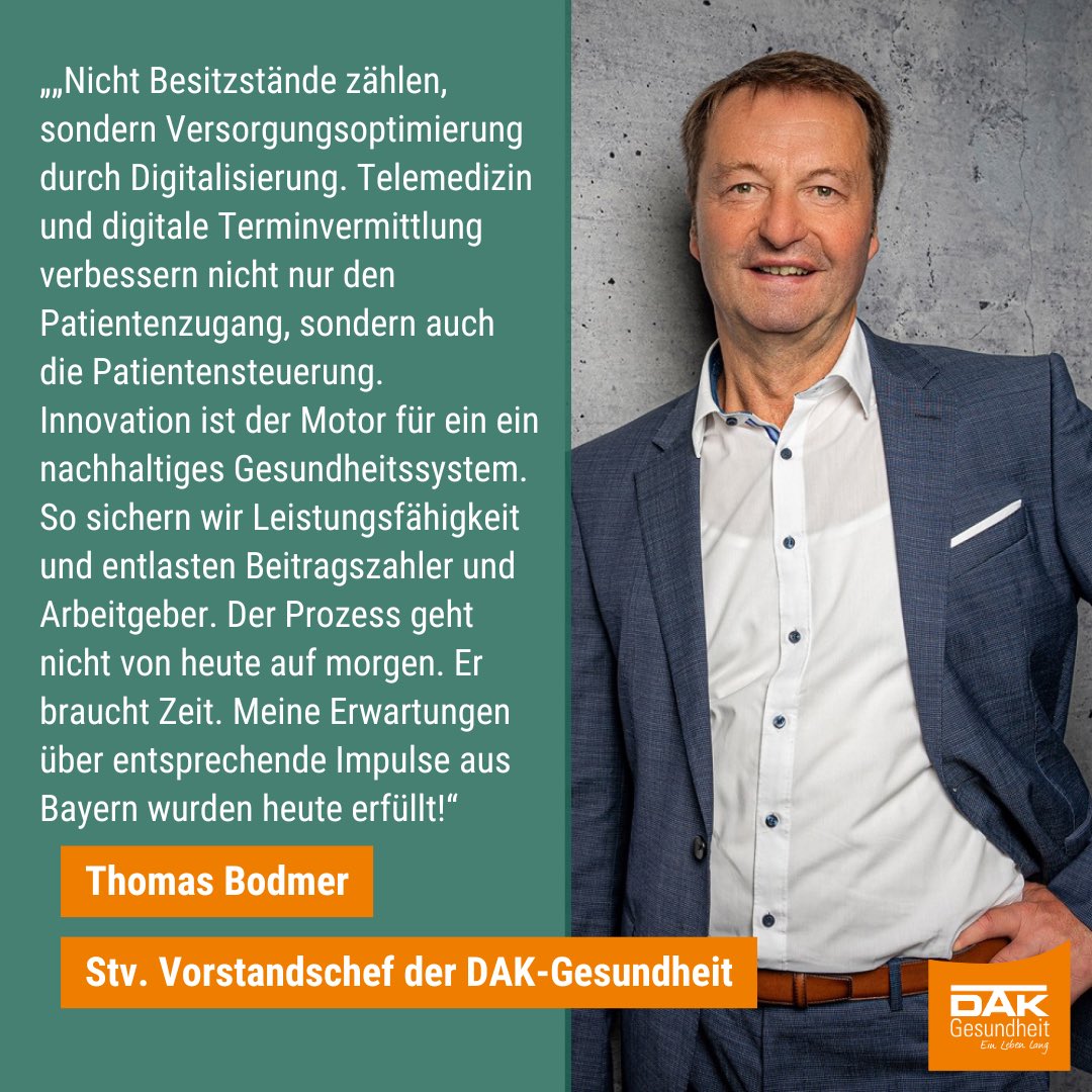 DAKGesundheit's tweet photo. Impuls und Fazit beim gesundheitspolitischen Frühschoppen der @DAKGesundheit in #Bayern: Nicht Besitzstände zählen, sondern Versorgungsoptimierung durch Digitalisierung. Innovation ist der Motor für ein Nachhaltiges Gesundheitssystem. #Primärversorgung #Digitalisierung https://t.co/6YuznELMaK