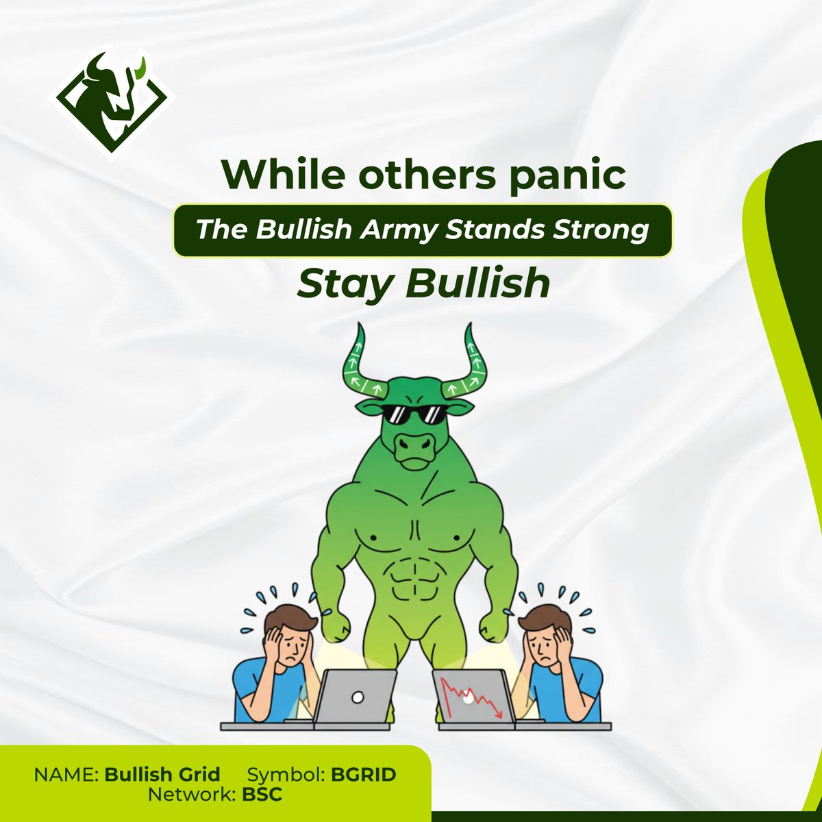 Bullishgrid's tweet image. Market is down? 

We're unbothered as the BULLISH ARMY is always standing Strong 

Bullish Grid          

CA:  0x3c36fC87c49315a3Ec3933DC5eC4941a9985C9e5           

TG: t.me/bullishgrid       

Twitter: x.com/Bullishgrid 

#BSCGems
