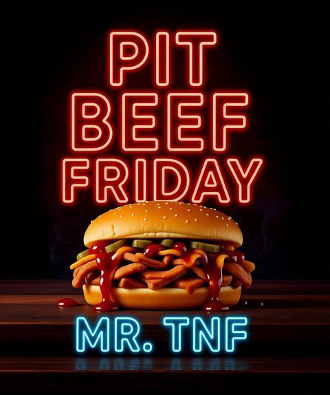 realMrTNF's tweet image. GOOOOOOOOOOOOD

MORNING TNF FAMILY 

ITS PIT BEEF FRIDAY!!! #PBF 🥩