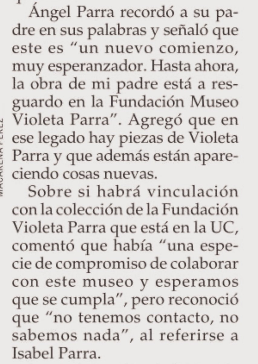 Finalmente se inicia la reconstrucción del <a href="/museovparra/">Museo Violeta Parra</a> sin vinculación con la obra que permanece en la <a href="/ucatolica/">Universidad Católica</a> 
¡Insólito!
<a href="/_caroarredondo/">Carolina Arredondo</a> <a href="/culturas_cl/">Ministerio de las Culturas</a> <a href="/aconcaguavalley/">cecilia del carmen</a> <a href="/matildeausten/">soledad ramirez</a>