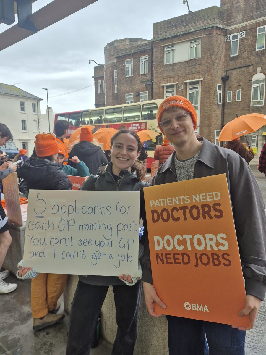 This is Ella and Marcin. Both IMT1 doctors.

They are on strike for full pay restoration.

They don't feel like there commitment and expertise are valued and if pay isn't increased we won't retain these doctors for the future

<a href="/BMAResidents/">Resident Doctors</a>