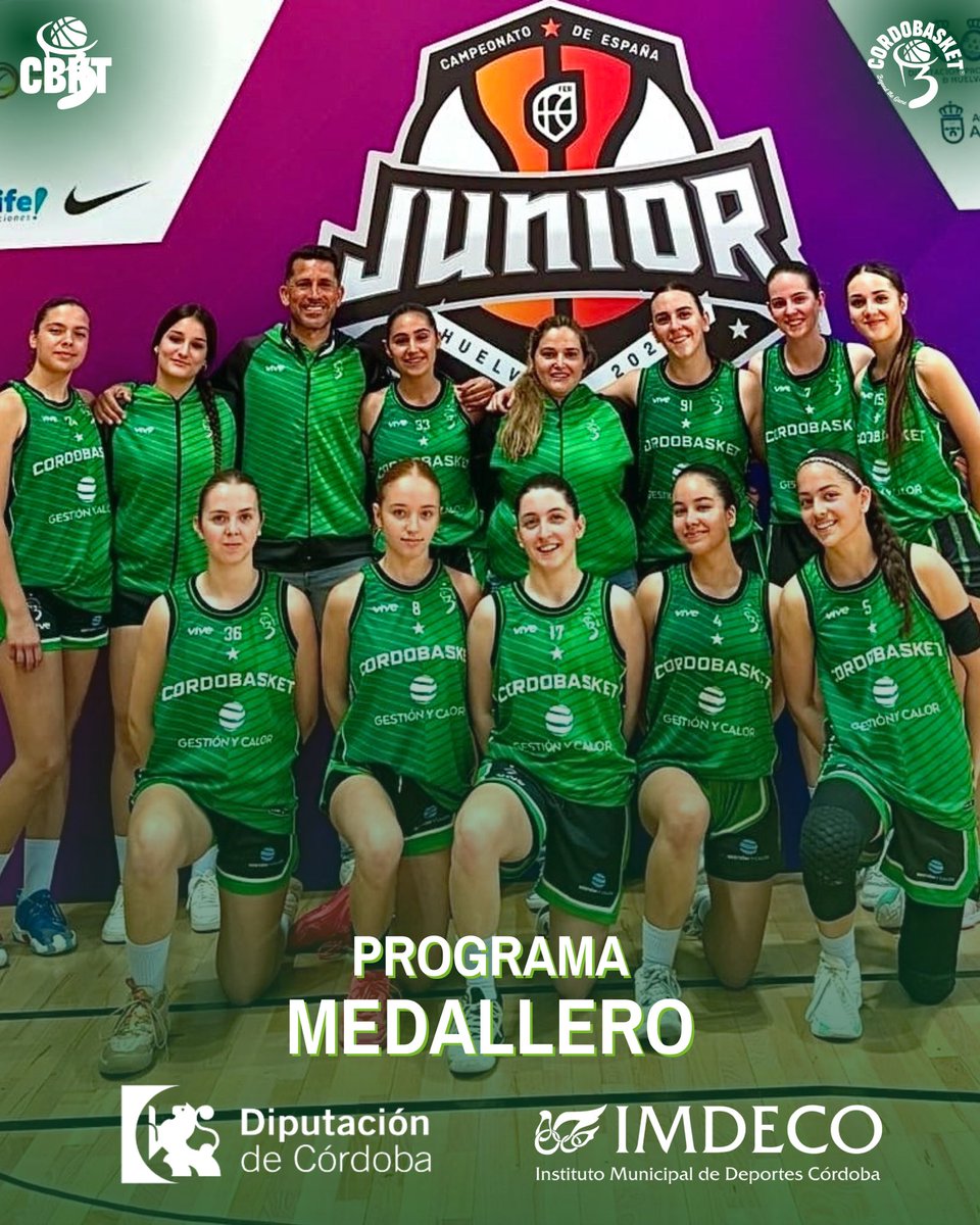 CordobasketCD's tweet photo. 🎖️ El @CordobasketCD ha recibido la ayuda de la @dipucordoba (Programa Medallero) para la participación en el Cpto. de Andalucía de clubes (infantil, cadete y junior fem)

🇪🇸 Participamos en el Cpto. de España de Clubes en categoría cadete y junior fem

#CordoBasket #FábricaCBKT https://t.co/dwX8NnEMrn