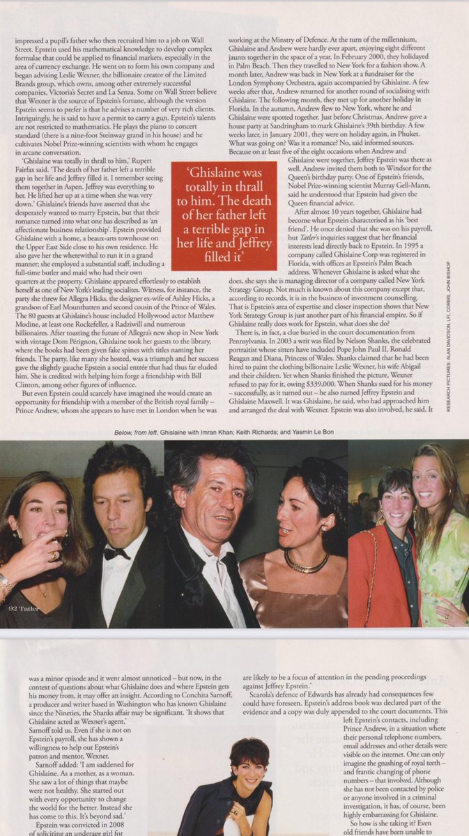 AhmedWJanjua's tweet image. This is not from Epstein files, but Tatler magazine’s article that investigates how Maxwell, a well-connected woman, became embroiled in a scandal involving Jeffrey Epstein&apos;s criminal conviction, but since it’s published in English,you’d know how to confuse pmln, so why not crop…