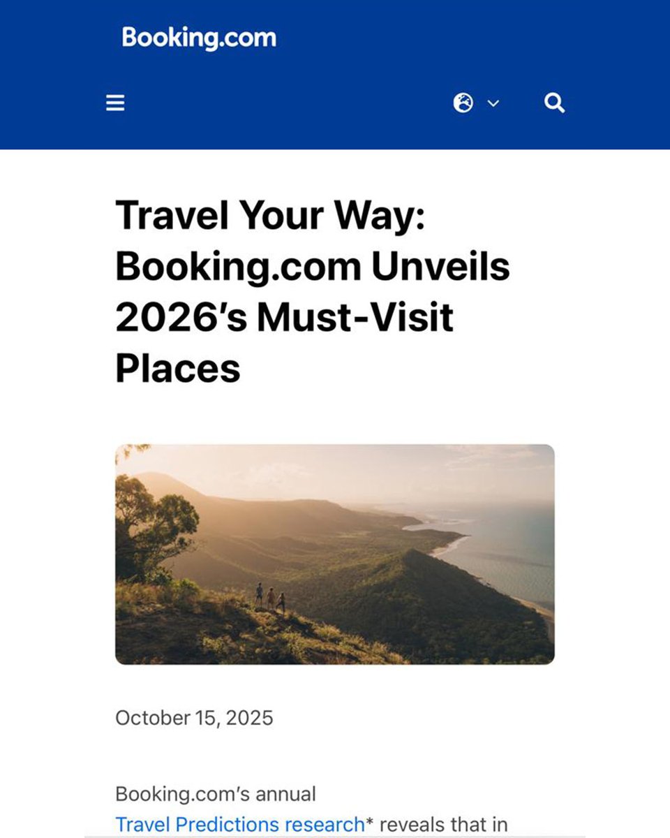 R_Rajmohan's tweet image. Kochi in the ‘Must Visit- 2026’ list of ⁦@bookingcom⁩. It is the only Indian destination to feature in the list. ⁦@KeralaTourism⁩