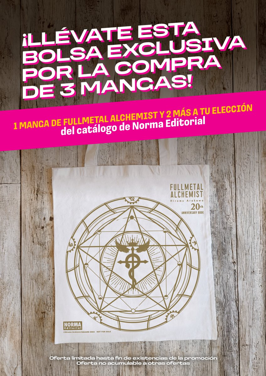 NormaEdManga's tweet photo. ¿Algún fan de ‘Fullmetal Alchemist’ en la sala? Terminamos el año con la guía conmemorativa de la serie, ‘Fullmetal Alchemist: 20th Anniversary’. ¡Pero hay más! ¿Quieres conseguir esta totebag exclusiva? ¡Tienes toda la info en el post! https://t.co/tT6ajXeoSR