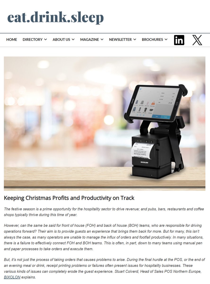 From illegible order slips to unreliable receipt #printing, small issues can ruin guest experience at the busiest time of year. 
In our article on <a href="/eatdrink_sleep/">Eat Drink Sleep</a> we share how modern labelling &amp; robust #POS printing keep operators ready for #Christmas: eat-drink-sleep.com/2025/11/13/kee…