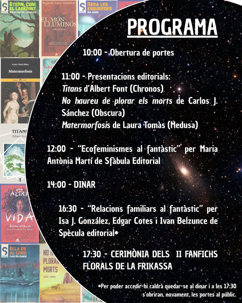 Atenció! 🙋 S'acosta la jornada més fantàstica de l'any amb la 67a TerCat i la cerimònia d'entrega dels Fanfichs Florals a Terrassa🌹.

📆 Dissabte 29 de novembre
🕙 A partir de les 11h
🎁 Fanfichs Florals: a les 17:30h
📍 Ateneu Candela (c/ Montserrat, 136, 08221, Terrassa)