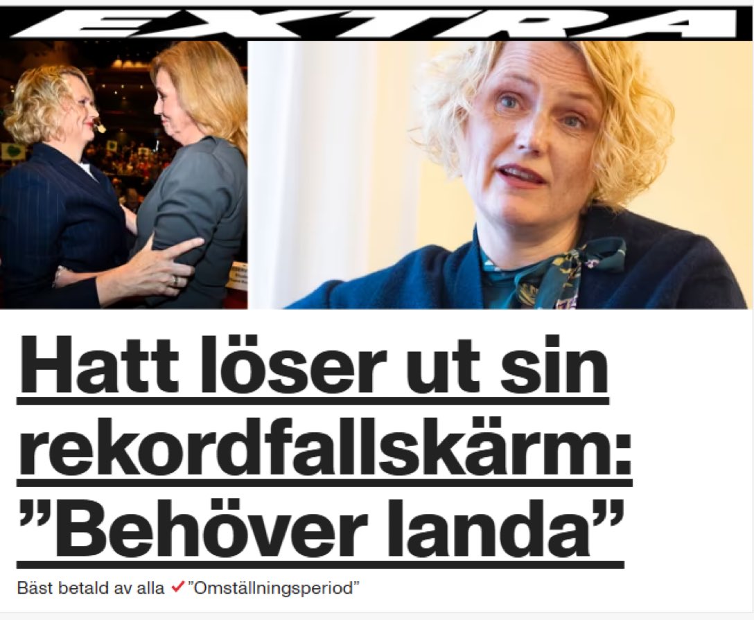 En partiledar-, ministerlandning! 

Det nya normala tycks vara ministrar och partiledare som löser ut sina fallskärmar. Förut <a href="/magdandersson/">Magdalena Andersson</a> och hennes ministrar, nu Hatt, efter valet kanske <a href="/SwedishPM/">Ulf Kristersson</a> och hans ministrar. 

Gärna fallskärmar men absolut inget ansvar……