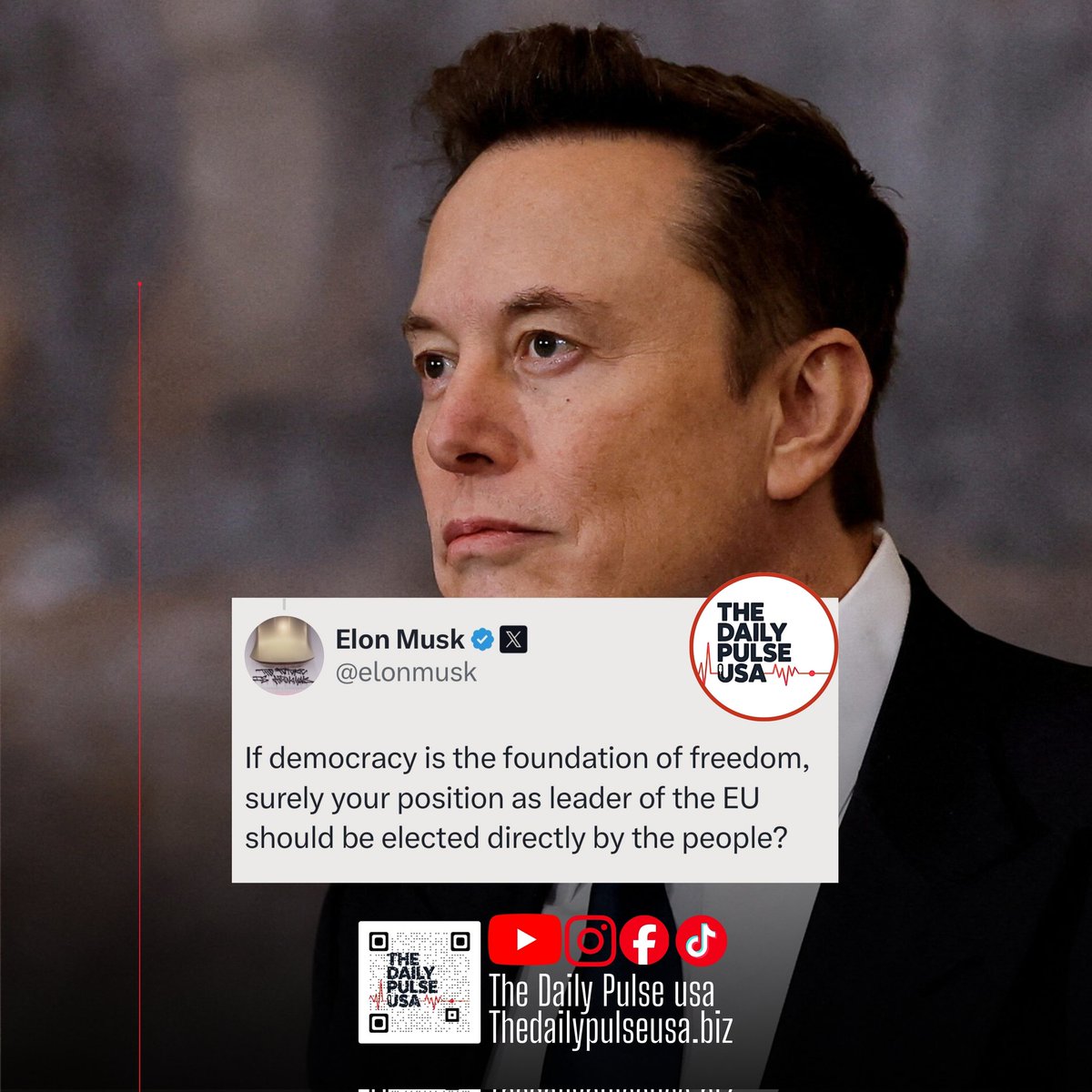 thedailypulse_u's tweet image. If democracy is the foundation of freedom, why isn&apos;t the EU&apos;s top spot elected by the people? Unelected leaders? That&apos;s so 20th century. 🚀 Who&apos;s with me—time for direct votes? #DemocracyNow #EUReform