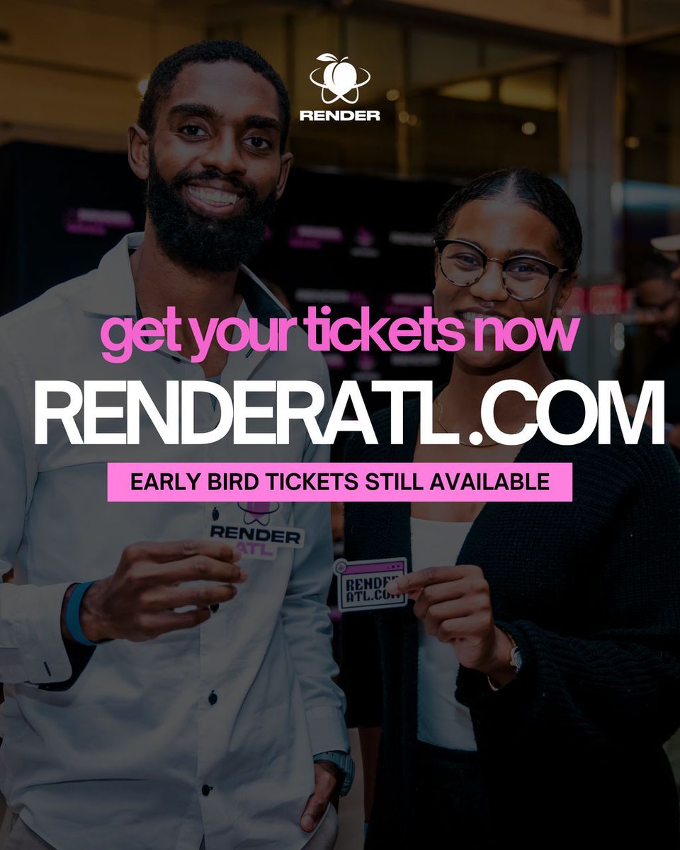 RenderATL's tweet image. Swipe for Zawadi&apos;s take on the conference experience. RenderATL 2026 is where your next big connection happens.

Tickets are moving fast. Secure yours today at Renderatl.com