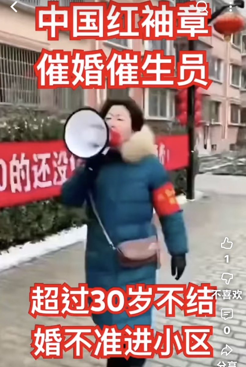 中国红袖章催婚催生员！超过30岁不结婚的春节不准进小区！
详情请前往油管频道“破幕推墙”观看！