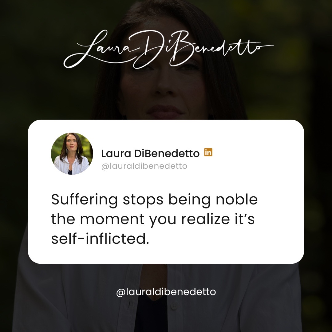 Suffering stops being noble the moment you realize it’s self-inflicted. 

Hitting home? Share this ♻️