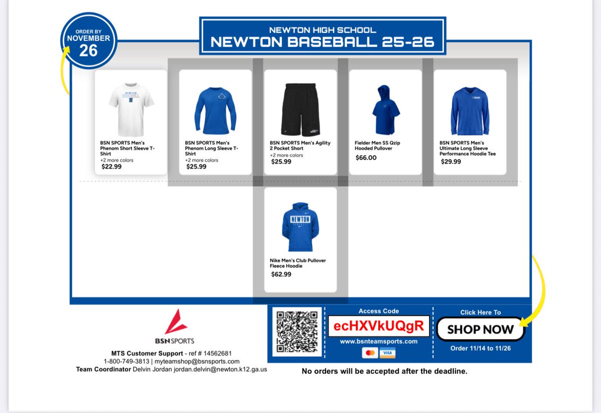 Newton Baseball Team Shop Now Open