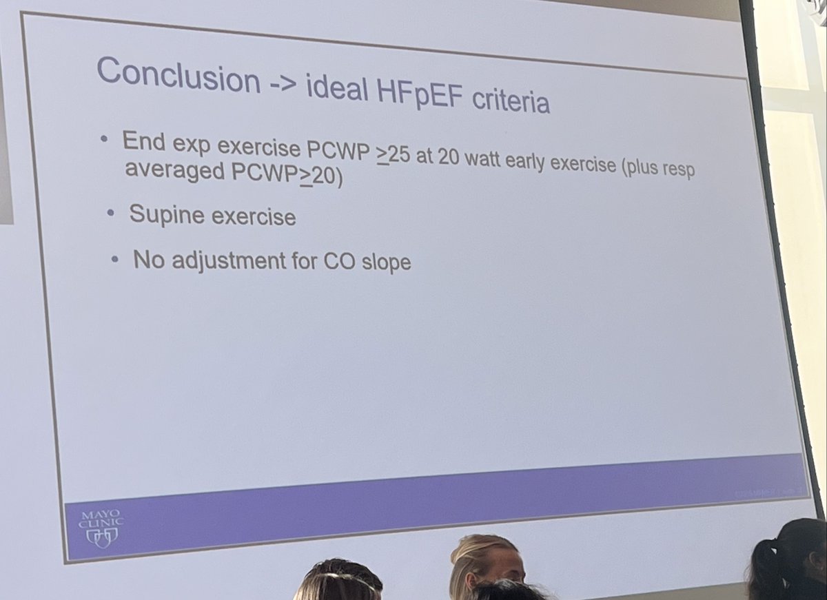 RSteinbergMD's tweet image. @yreddyhf starts us off with HFpEF hemodynamics in RCTs:
💡For exercise, end expiratory PCWP &amp;gt;= 25 and respiratory PCWP &amp;gt;= 20 enriches for HFpEF
💡At rest, PCWP &amp;gt;=20 @ end expiration optimizes specificity for HFpEF
💡Supine testing has more RCT data available at this time