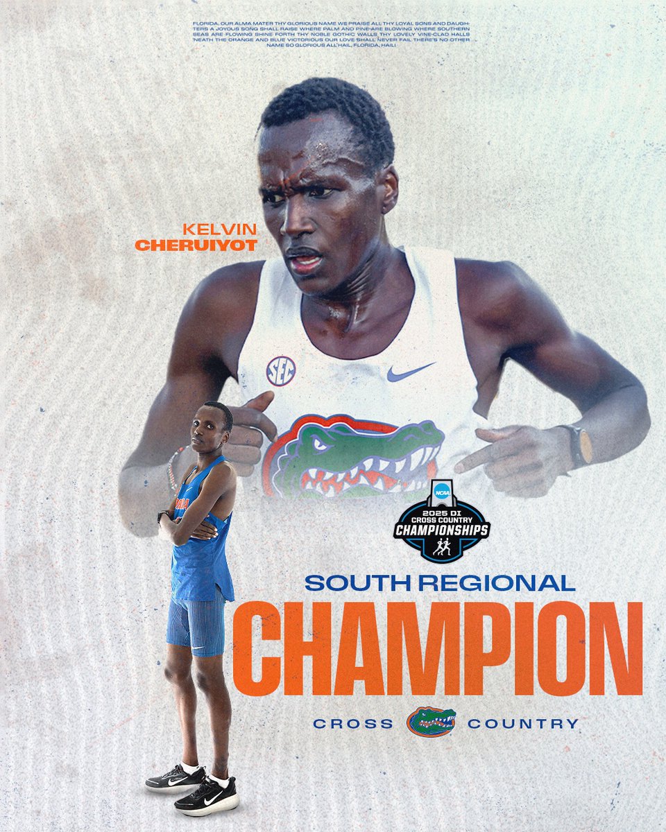 GatorsTF's tweet image. unstoppable.

Kelvin Cheruiyot wins the South Regional at 29:09.1 

The first Florida man to qualify for the @NCAATrackField  Championship since 2015!!