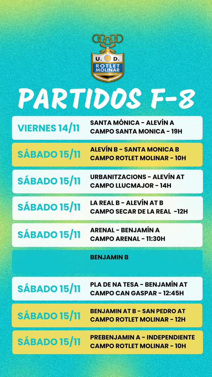 ⚪⚫ Club/ Estos son los horarios de esta semana 🕐.