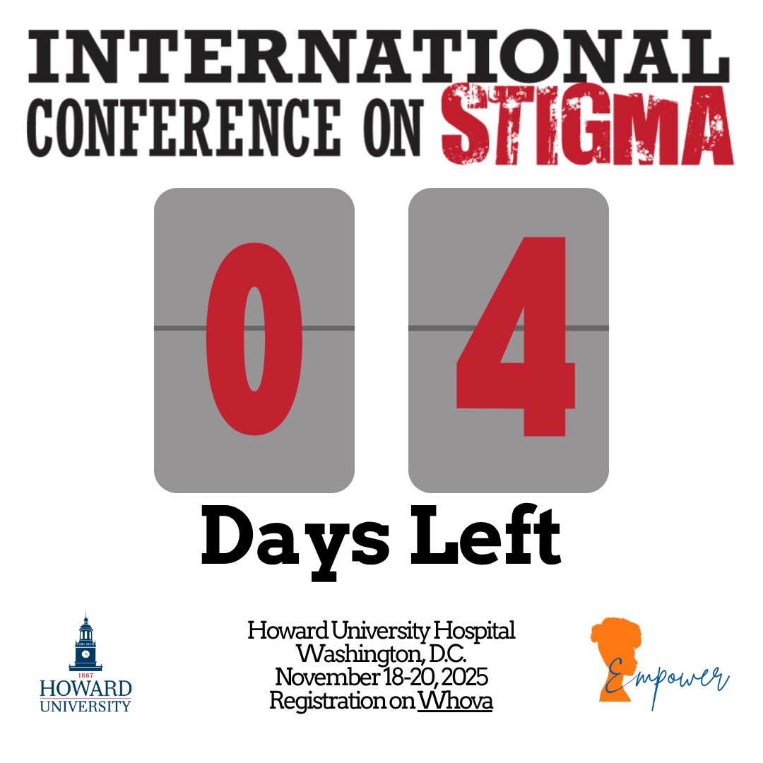 WhoCanYouTell's tweet image. Four more days until our conference. Don&apos;t forget it&apos;s virtual and in-person. So, if you can&apos;t make it to Washington, D.C., you can still attend. #ICS2025 #HUStigmaProject #HUEmpowerProject